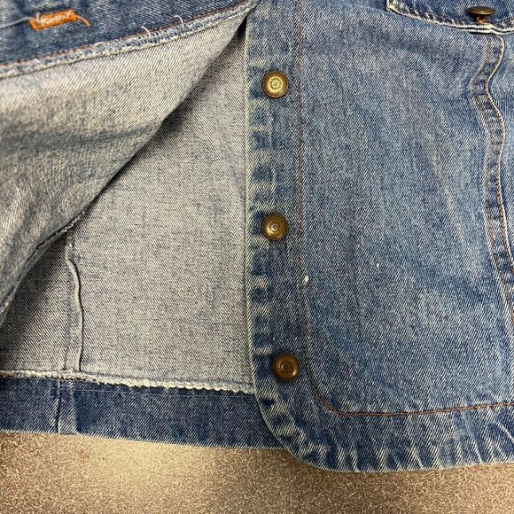 Vintage Women's Blue Jean Sleeveless Jacket Made in USA More Jazz Denim vest - Picture 3 of 7